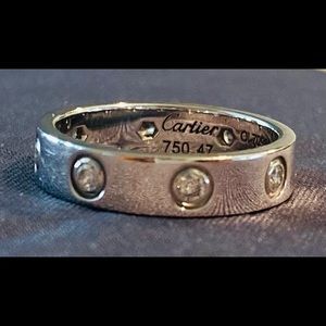 Cartier Love Ring - 8 diamond - 18K White Gold
